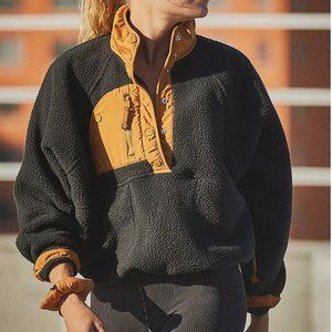 Free People Hit The Slopes Colorblock Pullover Black Combo Sz Small